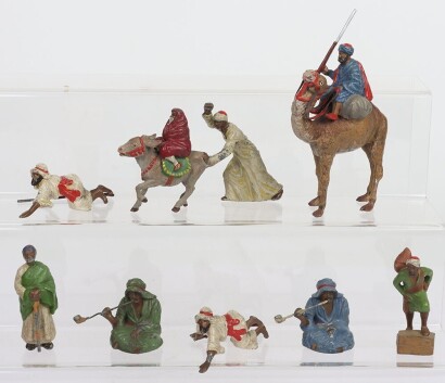 60mm hollow cast lead painted Arabs,