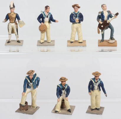 Solid cast lead figures from Gilbert and Sullivan&rsquo;s opera &lsquo;H.M.S Pinafore&rsquo;, possible by Frederick Ping,