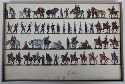 German made eight boxed sets of flat lead painted Prussian Army figures,
