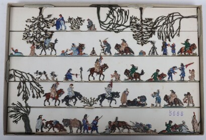 German made eight boxed sets of flat lead painted French Army figures,
