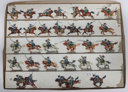 German made thirteen boxed sets of flat lead painted Prussian and German Army figures,