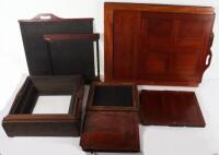 A 19th century mahogany plate camera (no lens), parts only