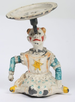 Very rare Britains flywheel &lsquo;The Clown&rsquo; lead painted toy, 1880s,