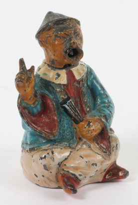 A German lead painted Nodding seated Mandarin, 1890s,