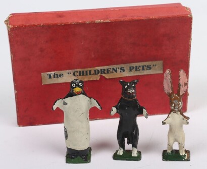 Boxed Pixyland-Kew lead painted &lsquo;The Children&rsquo;s Pets&rsquo; Pip, Squeak and Wilfred comic strip characters, 1920s,