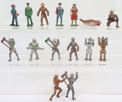 Super Hero and Space lead painted toy figures,