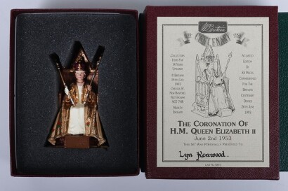 Rare Britains set 5891 Centenary Dinner gift Queen Elizabeth II on Coronation Throne,