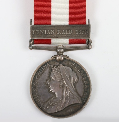 Canada General Service Medal for the 1870 Fenian Raid to the Quebec Provisional Battalion