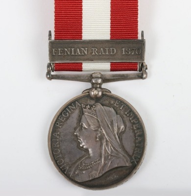 Canada General Service Medal for the 1870 Fenian Raid to the Quebec Provisional Battalion