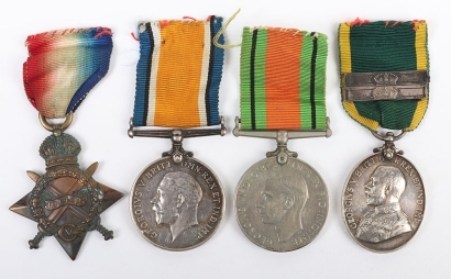 A Low Regimental Number Territorial Force Long Service Medal Group of 4 to the 6th (City of London) Battalion London Regiment (The Rifles).