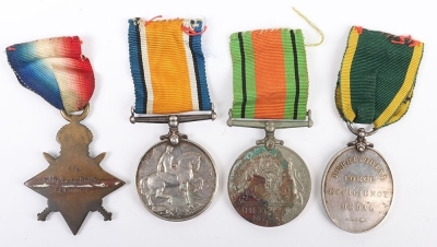 A Low Regimental Number Territorial Force Long Service Medal Group of 4 to the 6th (City of London) Battalion London Regiment (The Rifles). - 5