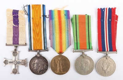 Great War 1918 New Year&rsquo;s Honour Military Cross Medal Group of 5 to a Captain in the 6th (City of London) Battalion London Regiment (The Rifles)