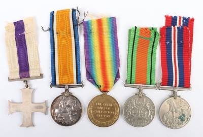 Great War 1918 New Year&rsquo;s Honour Military Cross Medal Group of 5 to a Captain in the 6th (City of London) Battalion London Regiment (The Rifles) - 5