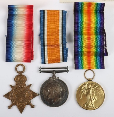 WW1 Great War 'Old Contemptibles', 1914 Star Medal Trio, 1916 Somme, Killed in Action, King Shropshire Light Infantry. - 2