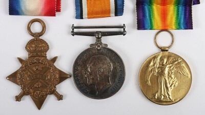 WW1 Great War 'Old Contemptibles', 1914 Star Medal Trio, 1916 Somme, Killed in Action, King Shropshire Light Infantry. - 3