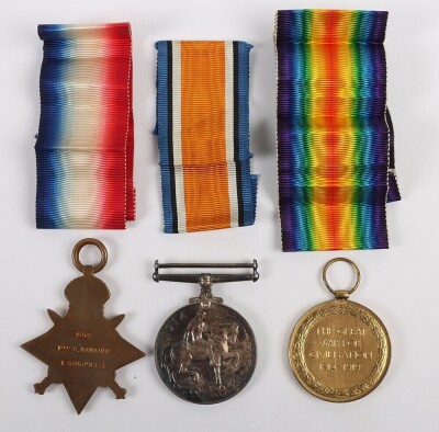 WW1 Great War 'Old Contemptibles', 1914 Star Medal Trio, 1916 Somme, Killed in Action, King Shropshire Light Infantry. - 4