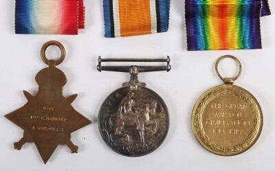 WW1 Great War 'Old Contemptibles', 1914 Star Medal Trio, 1916 Somme, Killed in Action, King Shropshire Light Infantry. - 5