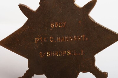 WW1 Great War 'Old Contemptibles', 1914 Star Medal Trio, 1916 Somme, Killed in Action, King Shropshire Light Infantry. - 6