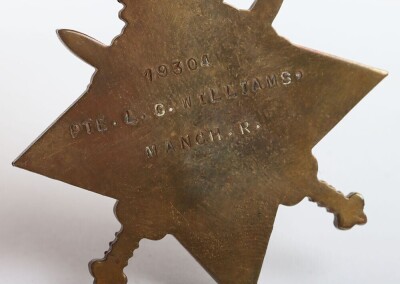 WW1 Great War Memorial Plaque & 15 Star Trio, Somme 1916, Killed in Action, 21st Manchester Regt, '6th City Pals' - 8