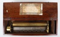 A 19th century Swiss combed mahogany cylinder music box