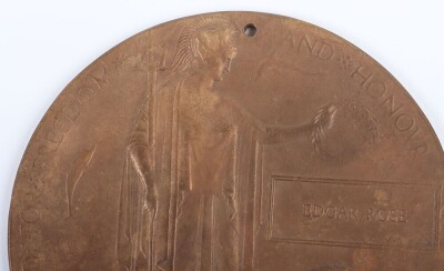 WW1 Great War Memorial Plaque & 15 Star, 1916 Somme Killed in Action, Kings Shropshire Light Infantry. - 2