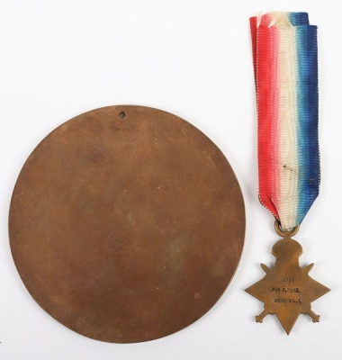 WW1 Great War Memorial Plaque & 15 Star, 1916 Somme Killed in Action, Kings Shropshire Light Infantry. - 5
