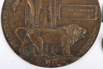 WW1 Great War Memorial Plaque and Medal Pair, 1916 Somme Killed In Action, 5th Scottish Rifles - 4