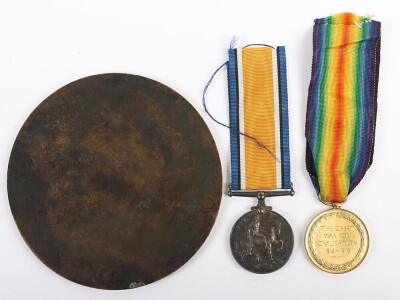 WW1 Great War Memorial Plaque and Medal Pair, 1916 Somme Killed In Action, 5th Scottish Rifles - 5