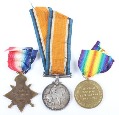 WW1, Great War British 14/15 Star Medal Trio, Gallipoli, Killed In Action, 5th Wiltshire's. - 2
