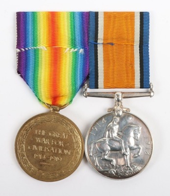 WW1, Great War Medal Pair, 1916 Somme, Killed in Action, 8th East Yorkshires. - 3