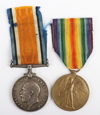 WW1 Great War Medal Pair, Wounded in Action, Somme 1916, East Kent Regiment, 'Buffs'.