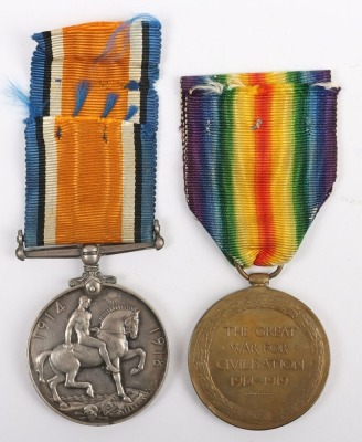 WW1 Great War Medal Pair, Wounded in Action, Somme 1916, East Kent Regiment, 'Buffs'. - 3