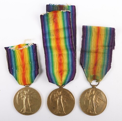 WW1 Great War British Victory Medals, 1916 Somme, KIA. Three Examples.
