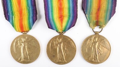 WW1 Great War British Victory Medals, 1916 Somme, KIA. Three Examples. - 2