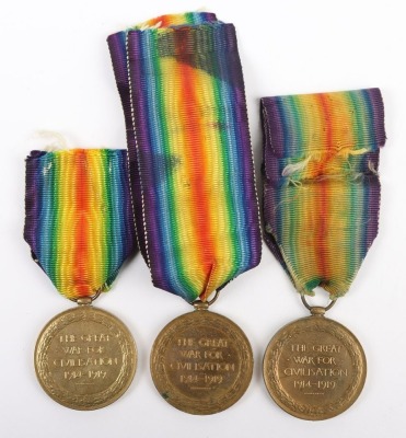 WW1 Great War British Victory Medals, 1916 Somme, KIA. Three Examples. - 3