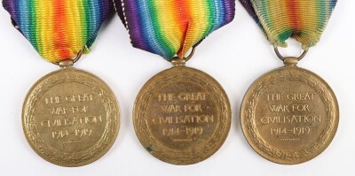 WW1 Great War British Victory Medals, 1916 Somme, KIA. Three Examples. - 4