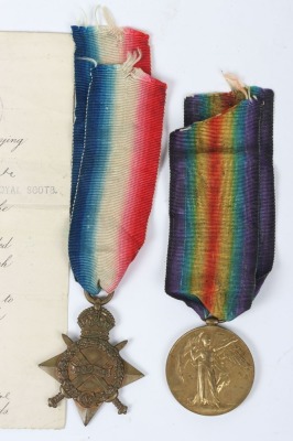 WW1, Great War Gallipoli Campaign Killed in Action pair of medals to the Royal Scots - 2