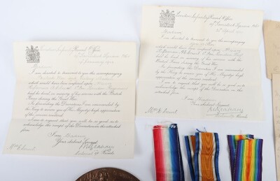 An Emotive Great War 1914-15 Star Medal Trio and Memorial Plaque and Original Documents to a Soldier in the 6th London Regiment (The City Rifles) who Died at Home in May 1917 Having had Both Legs Amputated Due to Gunshot Wounds. - 3
