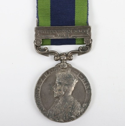 India General Service Medal to an Officer in the Indian Army for service in the Third Afghan War