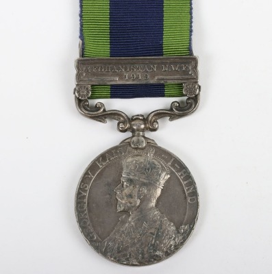 India General Service Medal to an Officer in the Indian Army for service in the Third Afghan War