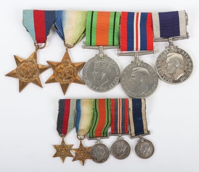 WW2 Royal Marine Bandsman Medal Group of Five, Long Service & Good Conduct Medal and Miniatures.