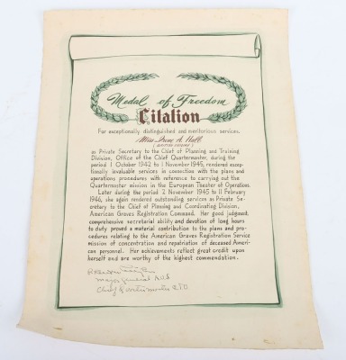 WW2 1945 American Medal for Freedom, Paperwork and Photograph Albums Awarded to a British Citizen for Service with the US Forces in 1945 - 29