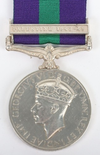 General Service Medal to the African Pioneer Corps for the Post Second World War Conflict in Palestine
