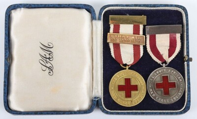 South Africa, an Impressive and Scarce Pair of Red Cross Proficiency Medals in Gold and Silver to a Single Individual. - 2