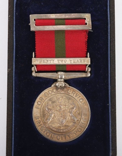 Scarce Cased Silver Bristol Police Good Service Medal