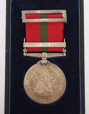 Scarce Cased Silver Bristol Police Good Service Medal