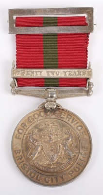 Scarce Cased Silver Bristol Police Good Service Medal - 2