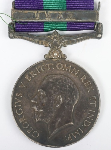 GVR V, General Service Medal (GSM) & Iraq Bar, Royal Irish Rifles.
