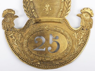 French 25th Legion de Garde Nationale 1814 Restoration Period Shako Plate - 3