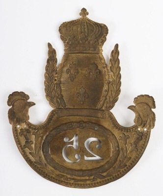 French 25th Legion de Garde Nationale 1814 Restoration Period Shako Plate - 4